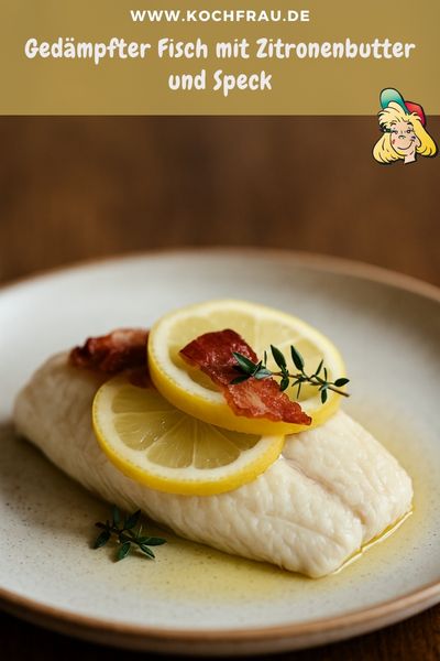 Zart gedämpfter Fisch mit Zitrone, Butter und Speck – einfach, aromatisch und perfekt für die schnelle Alltagsküche.