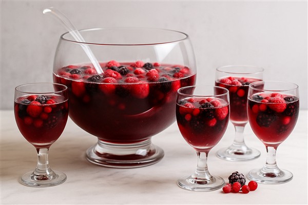 Beeren Mitternachtsbowle – farbintensiv, fruchtig und perfekt für Silvester