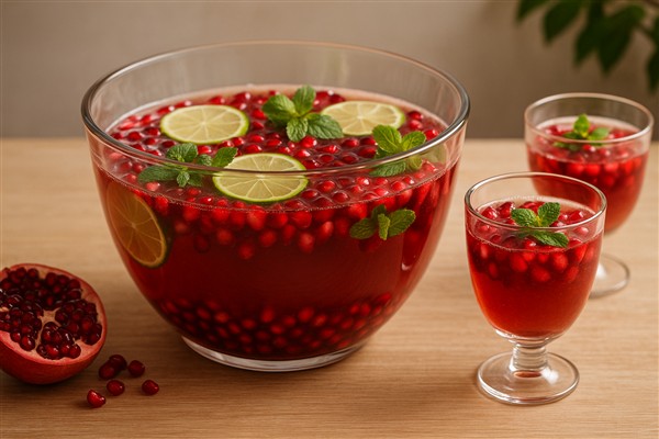 Granatapfel Silvesterbowle – farbintensiv, frisch und perfekt für den Mitternachtsmoment