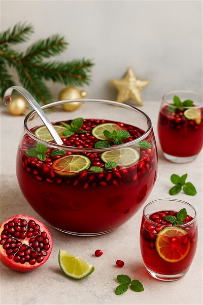 Granatapfel Silvesterbowle – farbintensiv, frisch und perfekt für den Mitternachtsmoment