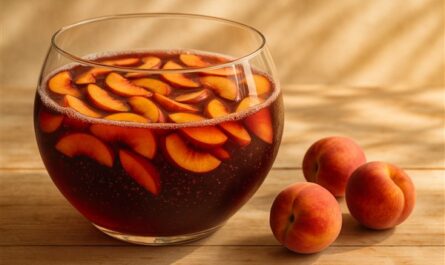 Pfirsichbowle mit Rotwein – fruchtig, vollmundig und sommerlich