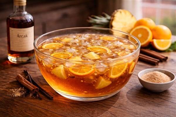 Punschbowle – klassisches Rezept mit Gewürzen und Arrak