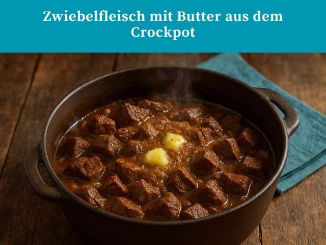 Zwiebelfleisch mit Butter aus dem Crockpot