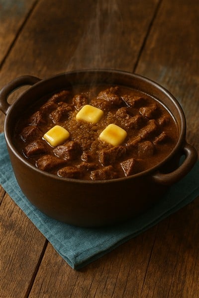 Zwiebelfleisch mit Butter aus dem Crockpot