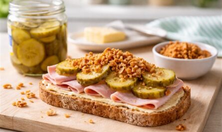 IKEA Hotdog Reste verwerten: Gurken-Zwiebel-Schinkenbrot