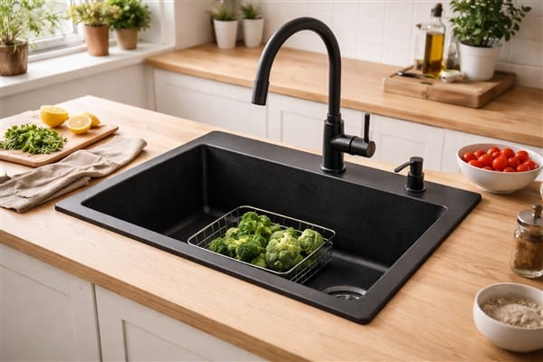 Schwarze Spüle reinigen: So bleibt sie sauber, ohne Schlieren und Flecken