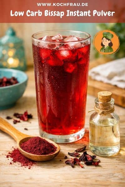 Hibiskuslimonade ohne Zucker: Bissap-Instantpulver für kaltes Wasser