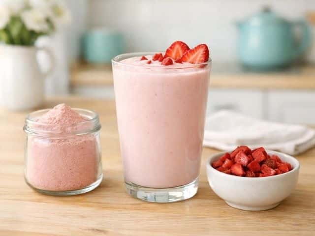 Erdbeermilch Pulver ohne Zucker selber machen