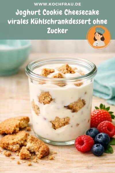 Yogurt Cookie Cheesecake low carb – virales Kühlschrankdessert ohne Zucker