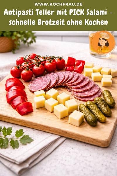 Antipasti Teller mit PICK Salami – schnelle Brotzeit ohne Kochen
