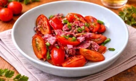Tomaten Salami Salat – schneller Salat mit PICK Salami
