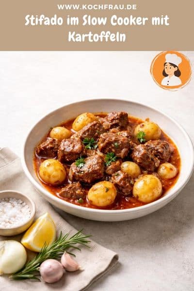 Stifado im Slow Cooker mit Kartoffeln