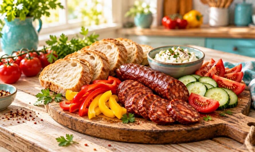 Ungarischer Brotzeitteller mit Kolbász